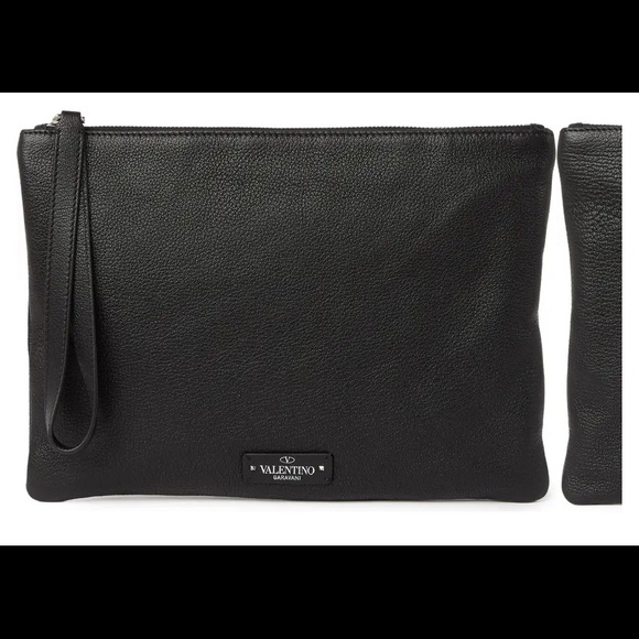 Large Valentino Garavani Leather Pouch Wristlet - Picture 3 of 5